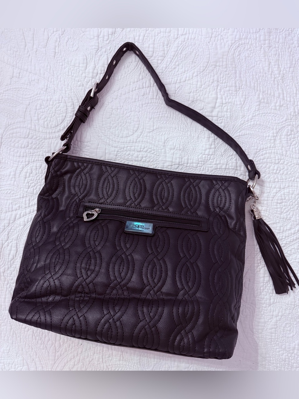 BELLA RUSSO - Quilted Shoulder Purse Bag – BLACK. New